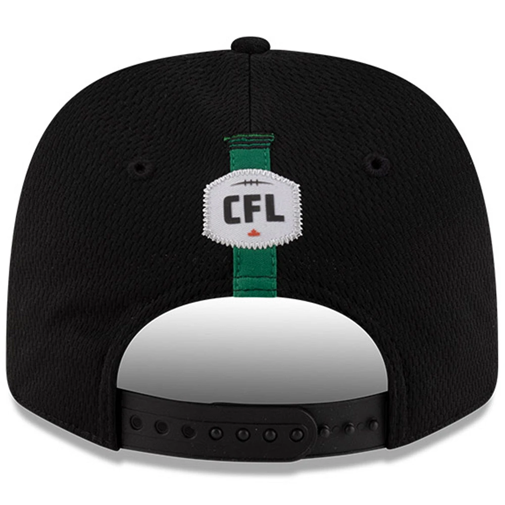 Men's New Era Black Saskatchewan Roughriders Sideline 9SEVENTY Stretch-Snap Hat