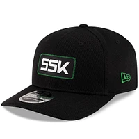 Men's New Era Black Saskatchewan Roughriders Sideline 9SEVENTY Stretch-Snap Hat