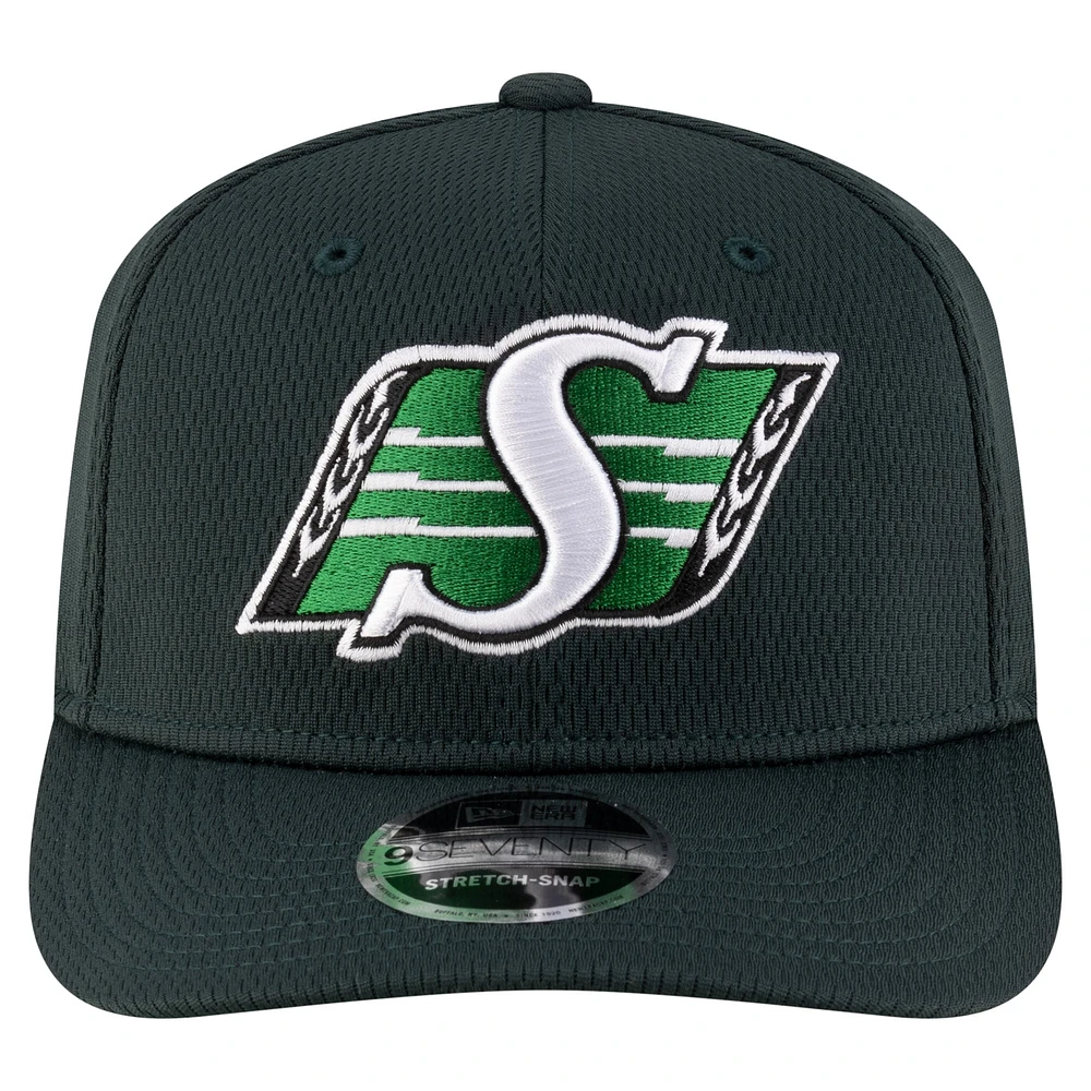 Men's New Era Dark Green Saskatchewan Roughriders Sideline Alternate 9SEVENTY Stretch-Snap Hat