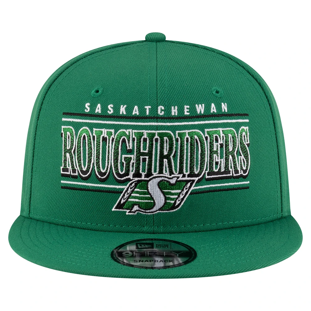 Men's New Era Green Saskatchewan Roughriders Sideline 9FIFTY Snapback Hat