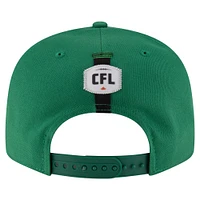 Men's New Era Green Saskatchewan Roughriders Sideline 9FIFTY Snapback Hat