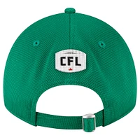 Casquette ajustable 9TWENTY Sideline des Roughriders de la Saskatchewan New Era verte pour homme