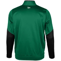 Men's New Era Green Saskatchewan Roughriders Sideline Performance Fleece Quarter-Zip Top