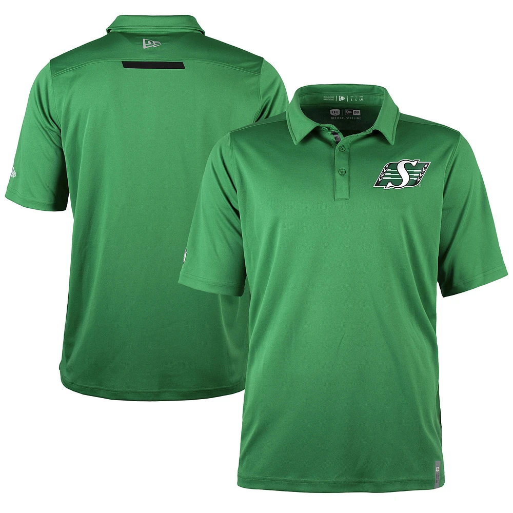 Polo Performance Sideline Roster des Roughriders de la Saskatchewan New Era pour homme, vert