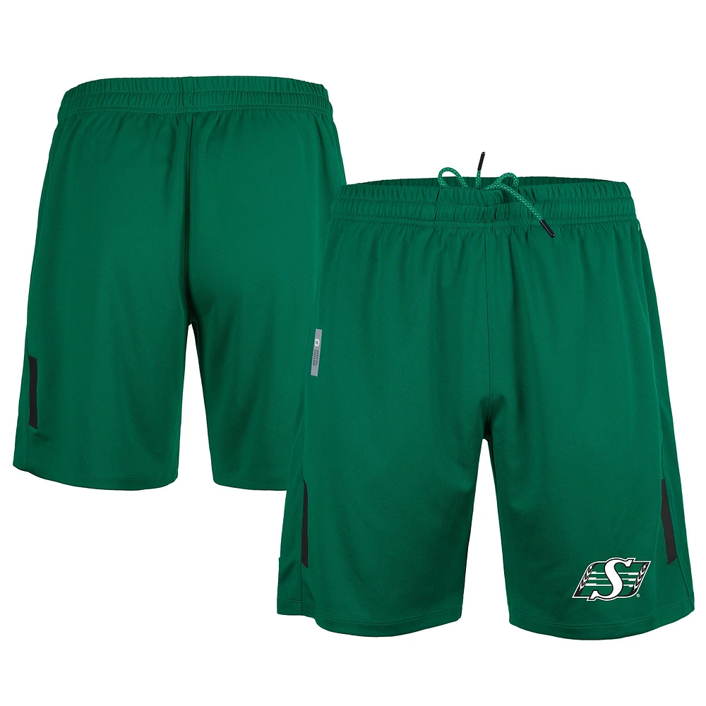 Short en tricot Performance Sideline Swift des Roughriders de la Saskatchewan New Era pour homme, vert