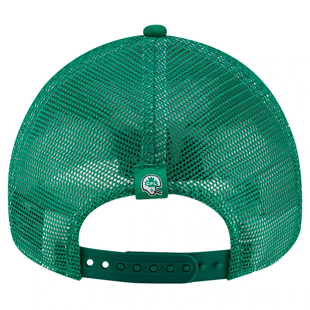 Casquette ajustable 9FORTY verte des Roughriders de la Saskatchewan Turf Traditions New Era pour hommes