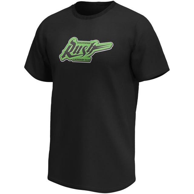 T-shirt à logo principal Saskatchewan Rush noir pour hommes