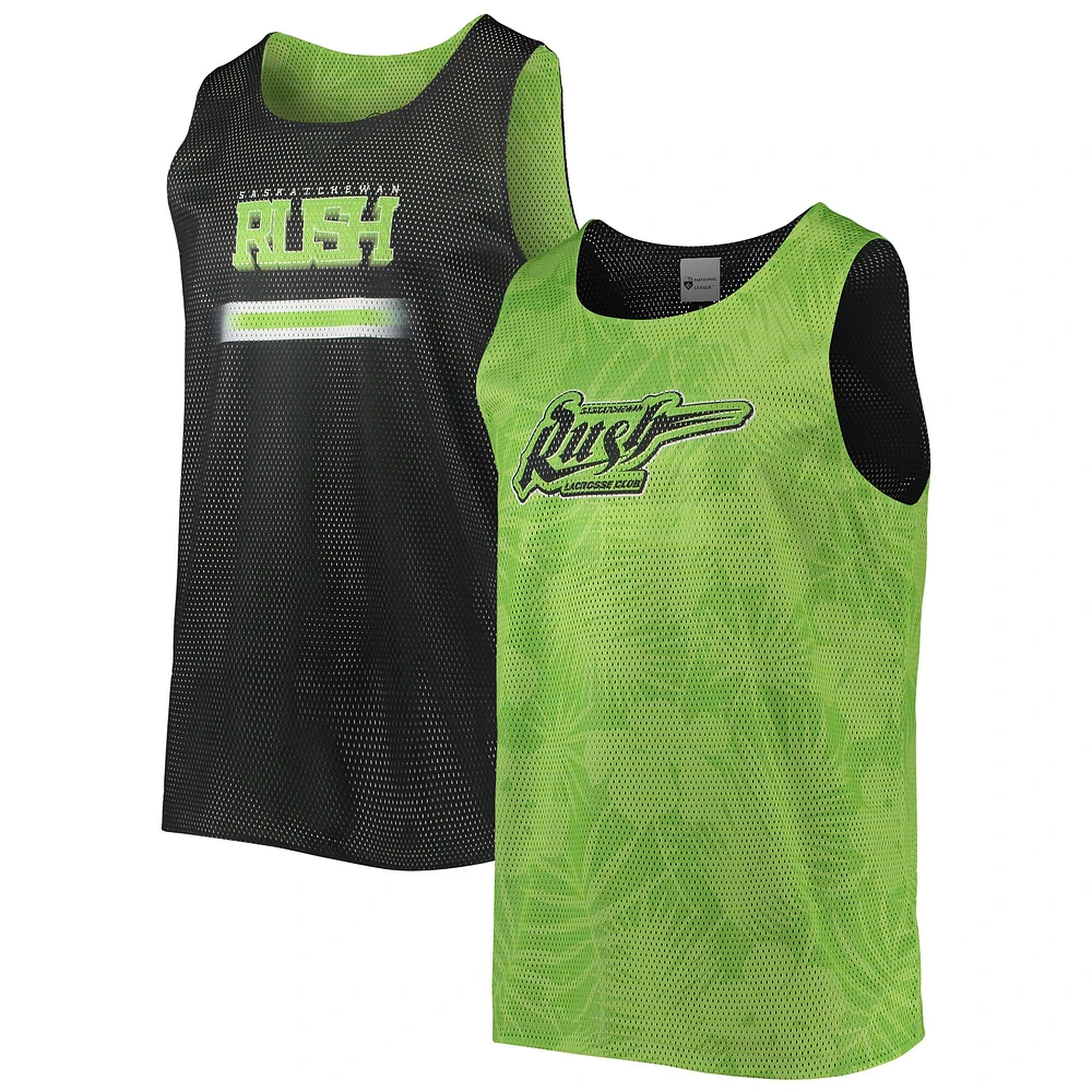 Débardeur en filet réversible FOCO Saskatchewan Rush pour hommes, vert/noir