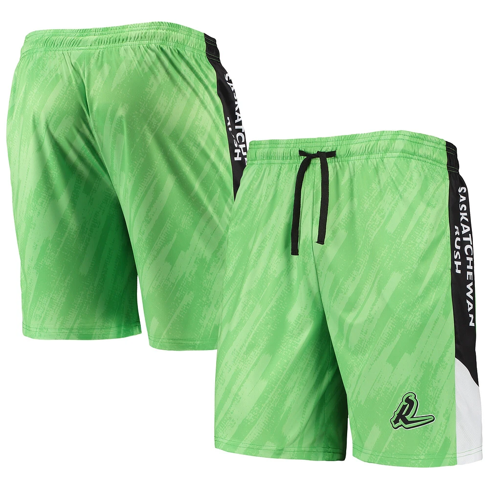 Short en filet statique FOCO Saskatchewan Rush pour hommes, vert