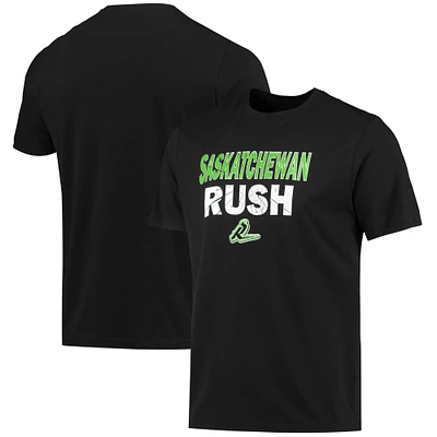 T-shirt Thrive noir avec logo de l'équipe Saskatchewan Rush Levelwear pour hommes