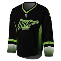 Youth Black/Kelly Green Saskatchewan Rush Replica Jersey