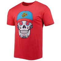 Men's Heathered Red Vejigantes de Scranton/Wilkes-Barre Copa la Diversion Sugar Skull Tri-Blend T-Shirt