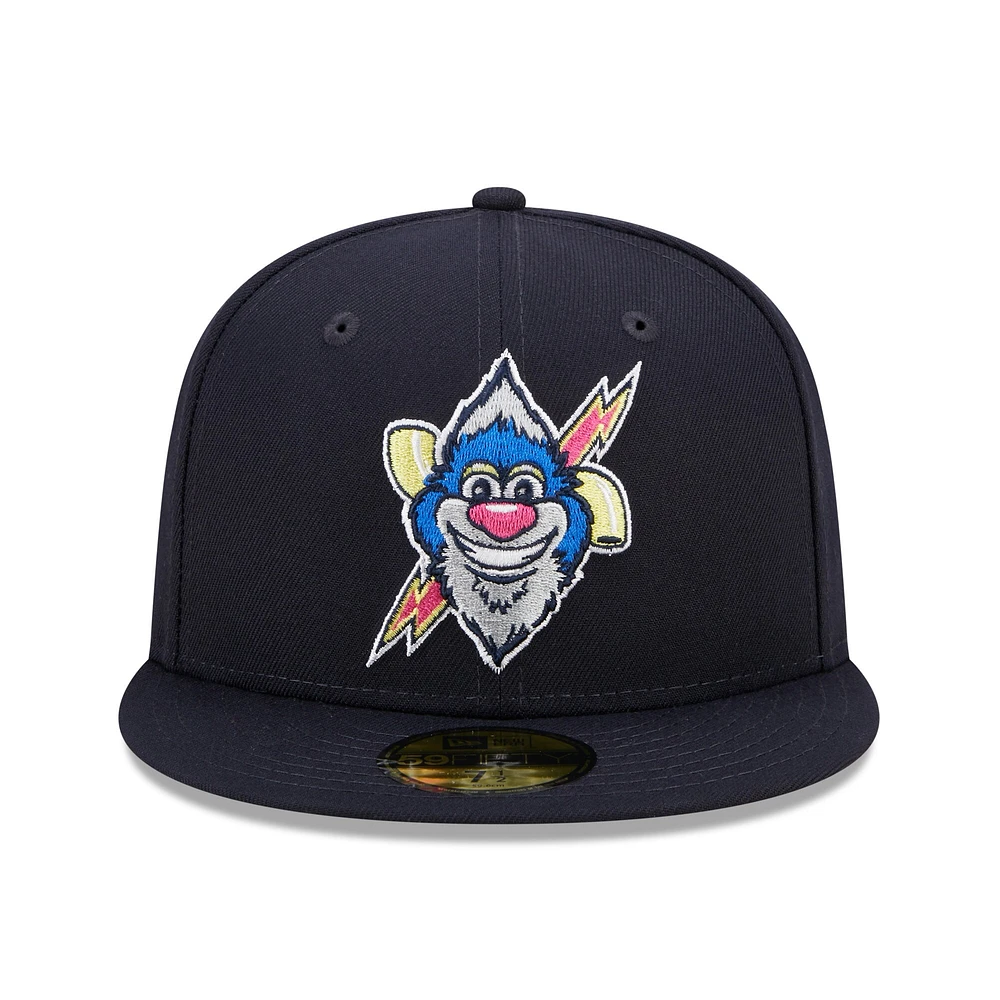 Casquette ajustée New Era Scranton Wilkes-Barre RailRiders Marvel x Minor League 59FIFTY bleu marine pour homme