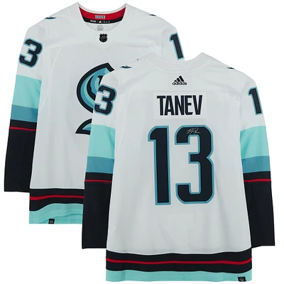 Maillot authentique Adidas blanc autographié par Brandon Tanev du Seattle Kraken