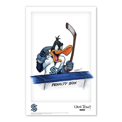 Affiche imprimée de Daffy Duck Seattle Kraken 11"x 17" Looney Tunes
