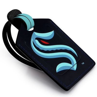 Deep Sea Blue Seattle Kraken Personalized Leather Luggage Tag