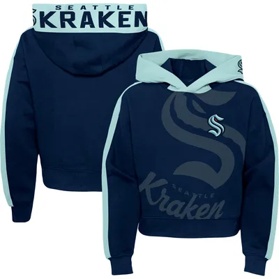 Girls Youth Deep Sea Blue Seattle Kraken Record Setter Pullover Hoodie