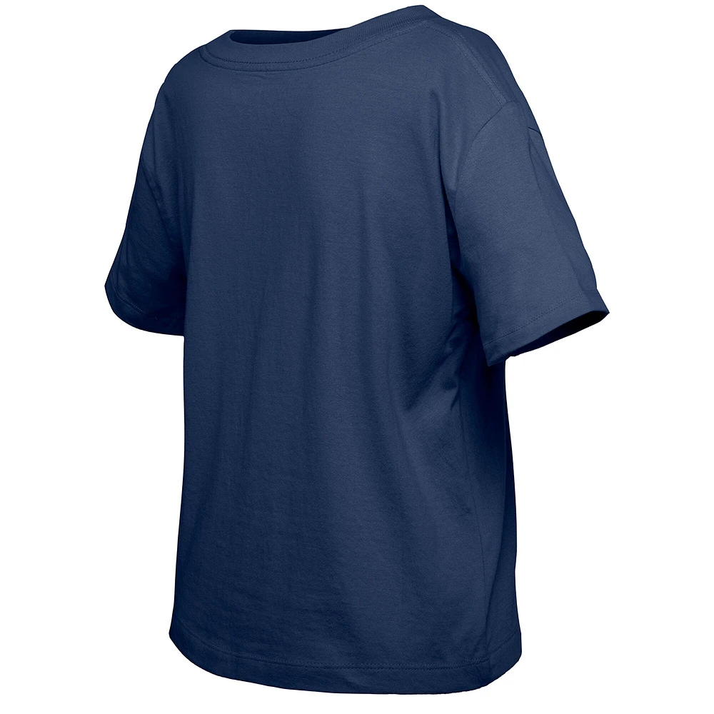 T-shirt à paillettes bleu marine Seattle Kraken Flip pour fille New Era
