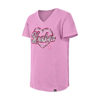 Girl's Youth New Era  Pink Seattle Kraken Flip Sequin V-Neck T-Shirt