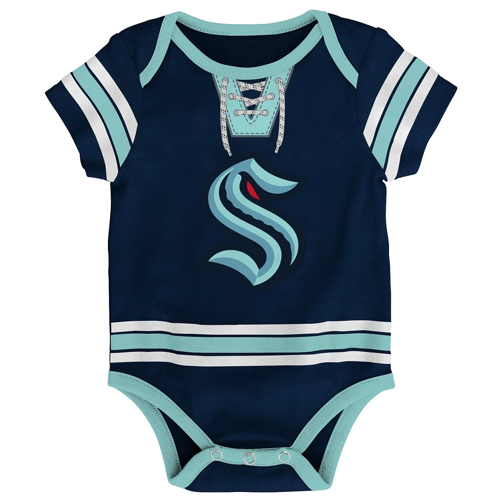 Infant Deep Sea Blue Seattle Kraken Hockey Jersey Bodysuit