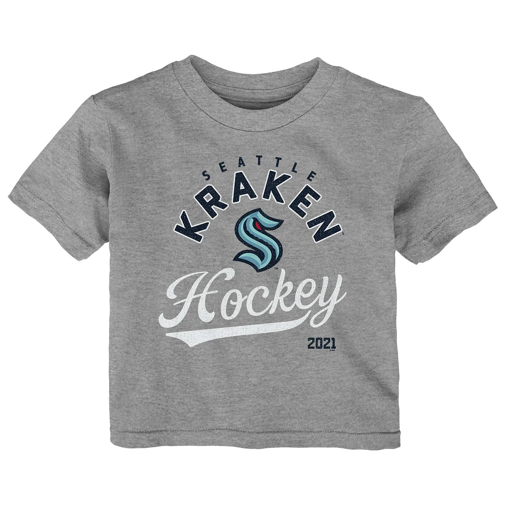 T-shirt gris chiné Seattle Kraken Take The Lead pour bébé