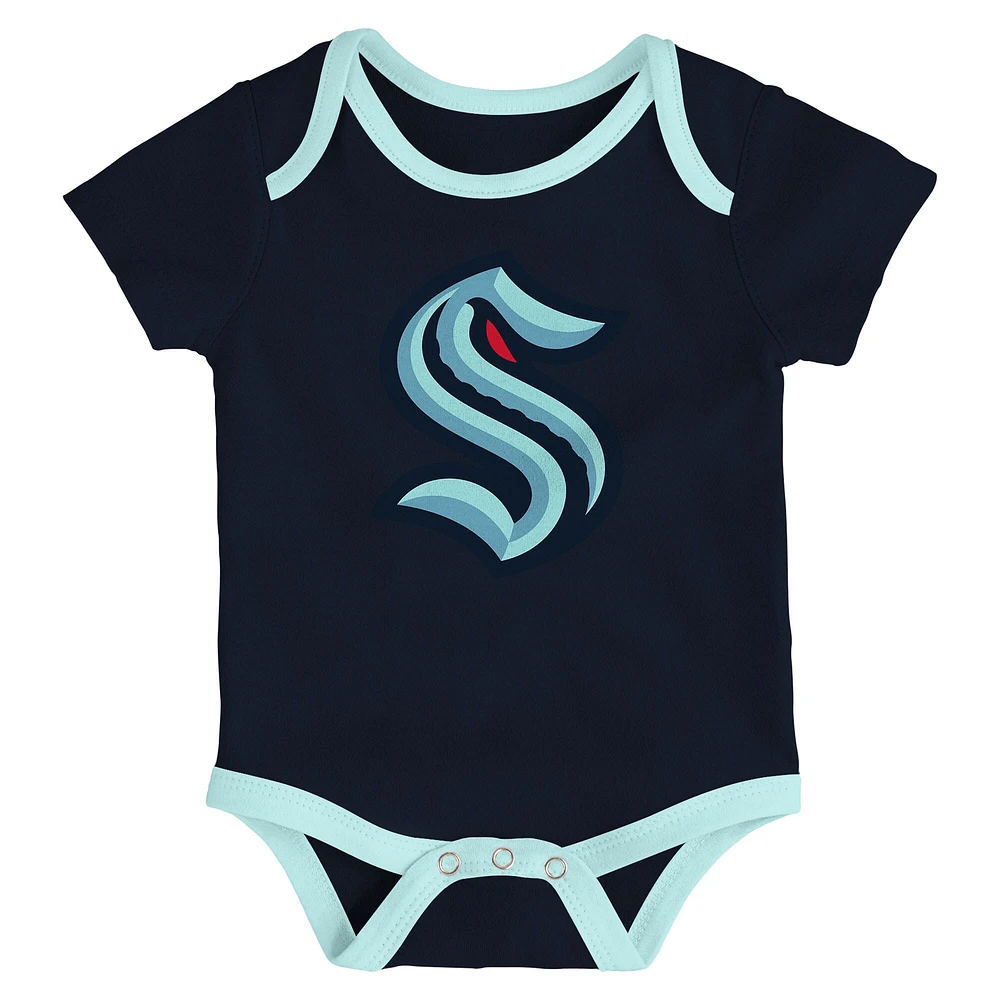 Infant Seattle Kraken Loyal Buddies Three-Pack Bodysuit Set