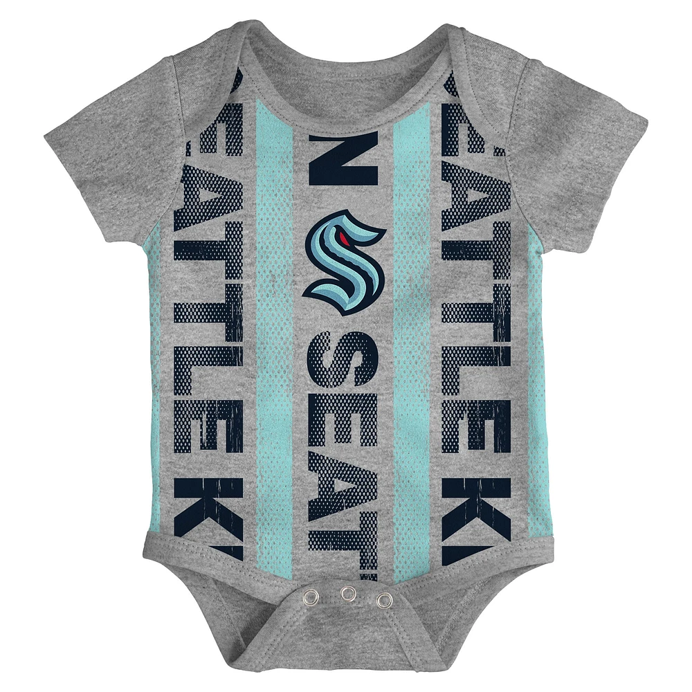 Infant Seattle Kraken Loyal Buddies Three-Pack Bodysuit Set