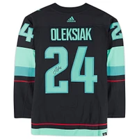 Jamie Oleksiak Deep Sea Blue Seattle Kraken Autographed adidas Authentic Jersey with Inaugural Season Jersey Patch
