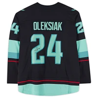 Jamie Oleksiak Deep Sea Blue Seattle Kraken Autographed Fanatics Breakaway Jersey with Inaugural Season Jersey Patch