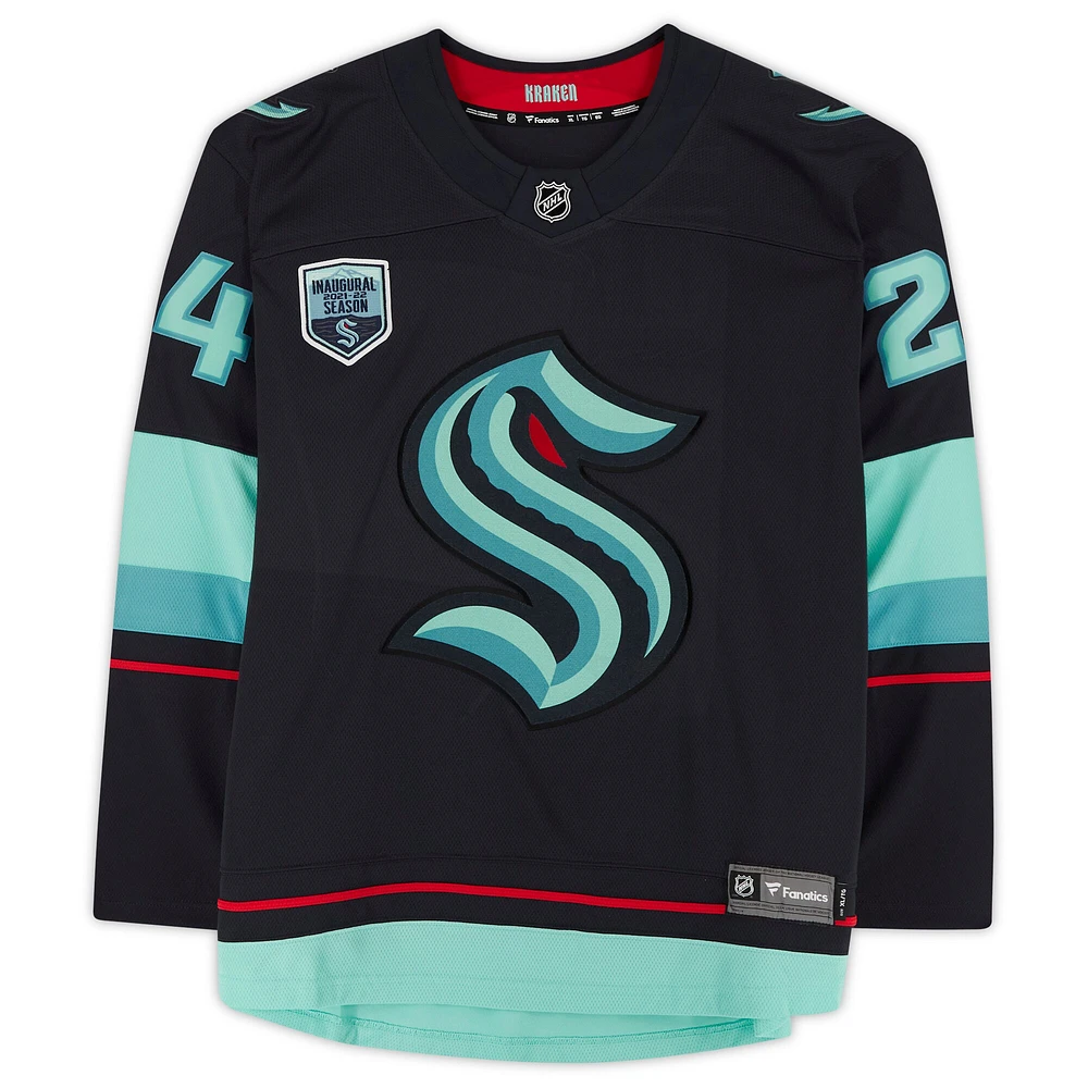 Jamie Oleksiak Deep Sea Blue Seattle Kraken Autographed Fanatics Breakaway Jersey with Inaugural Season Jersey Patch
