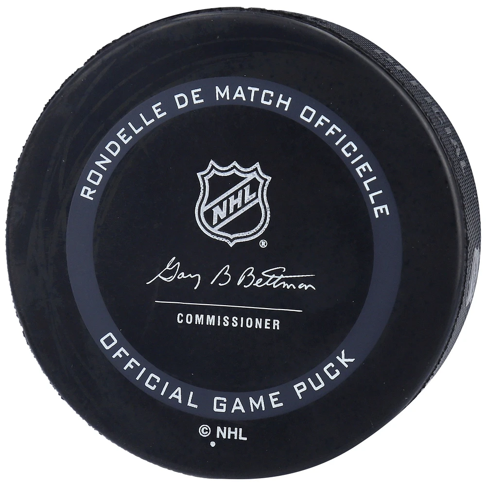 Jamie Oleksiak Seattle Kraken Autographed 2021-22 Inaugural Season Official Game Puck with "Release The Kraken" Inscription