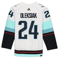 Jamie Oleksiak White Seattle Kraken Autographed adidas Authentic Jersey with Inaugural Season Jersey Patch