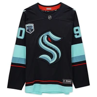 Maillot Fanatics Breakaway autographié par Marcus Johansson Deep Sea Blue Seattle Kraken avec patch de la saison inaugurale