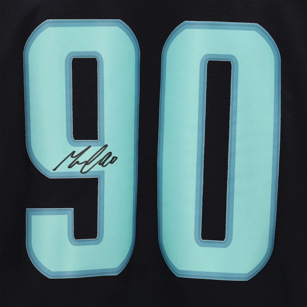 Maillot Fanatics Breakaway autographié par Marcus Johansson Deep Sea Blue Seattle Kraken avec patch de la saison inaugurale