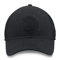 Men's Fanatics  Black Seattle Kraken Team Haze Adjustable Trucker Hat