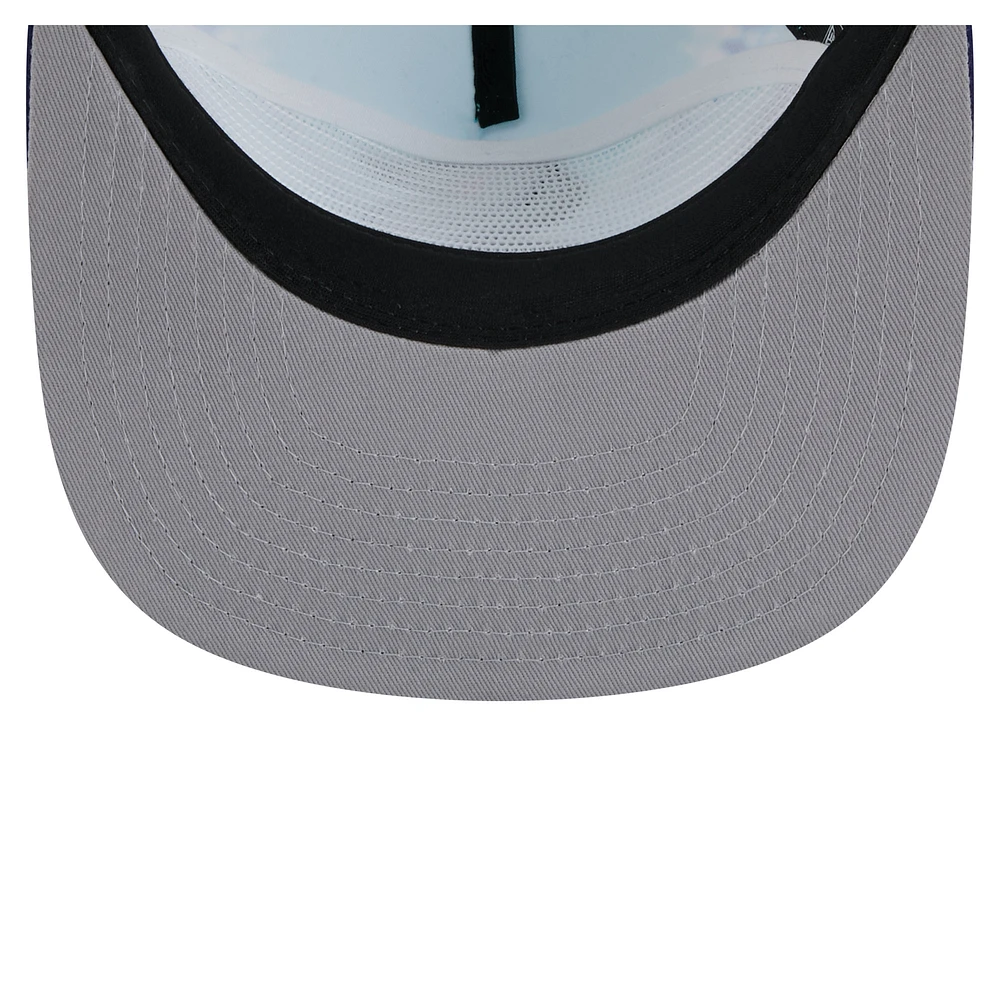 Casquette de golf ajustable Seattle Kraken Throwback V-Dye pour homme New Era bleu marine/bleu clair