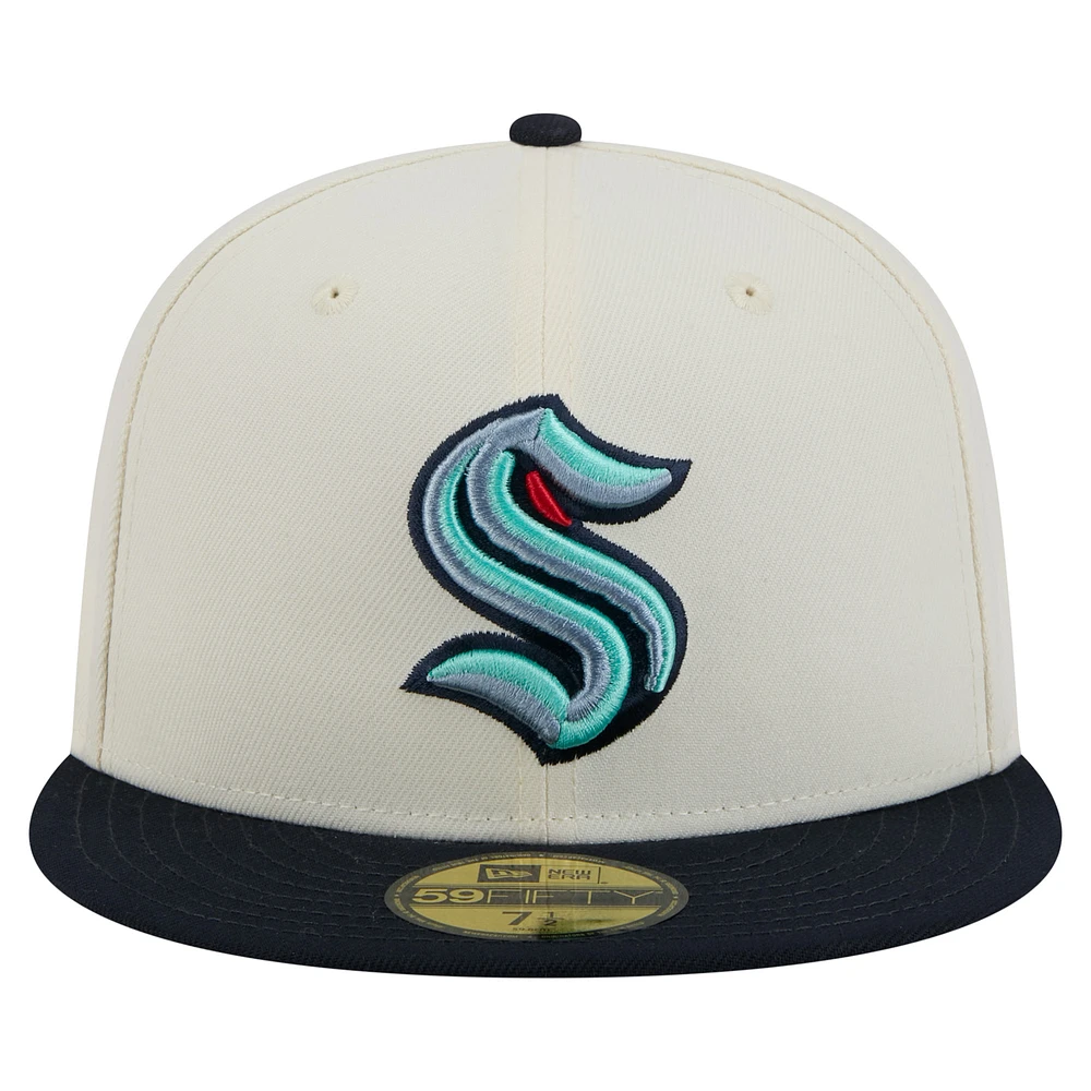Casquette ajustée bicolore 59FIFTY Seattle Kraken Chrome pour homme de New Era