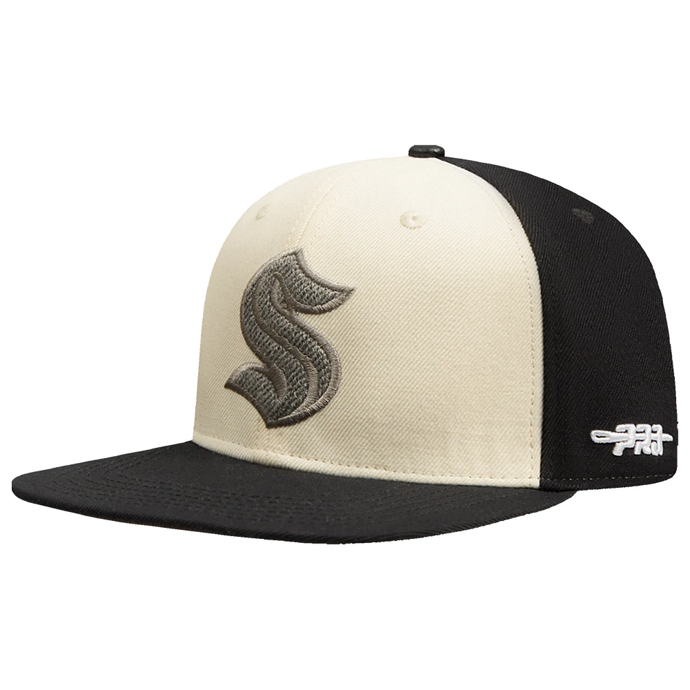 Men's Pro Standard  Cream Seattle Kraken French Terry Snapback Hat