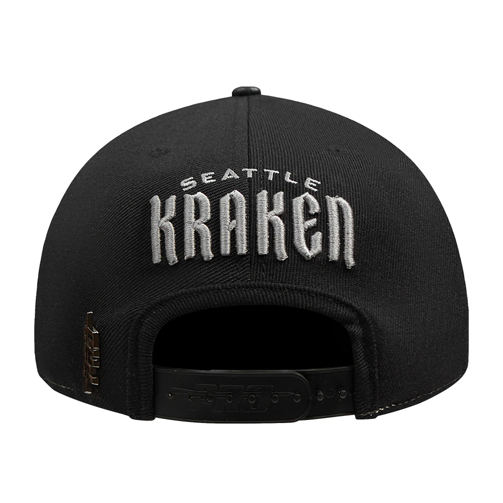 Men's Pro Standard  Cream Seattle Kraken French Terry Snapback Hat