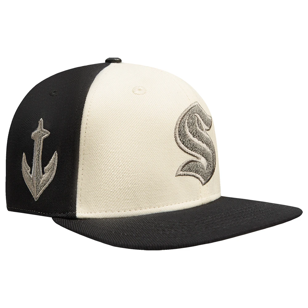 Men's Pro Standard Cream Seattle Kraken French Terry Snapback Hat