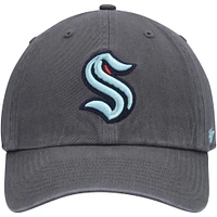 Men's '47 Charcoal Seattle Kraken Clean Up Adjustable Hat