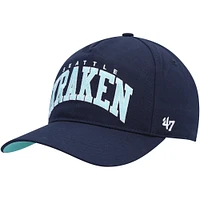 Men's '47 Deep Sea Blue Seattle Kraken Block Arch Hitch Snapback Hat