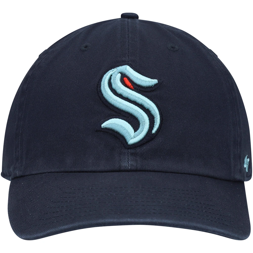 Men's '47 Deep Sea Blue Seattle Kraken Clean Up Adjustable Hat