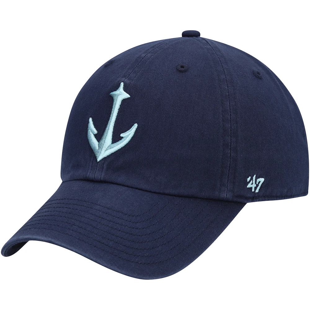 Casquette réglable '47 Deep Sea Blue Seattle Kraken Clean Up pour homme