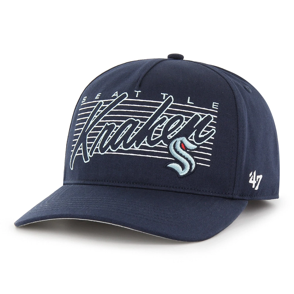 Casquette '47 Deep Sea Blue Seattle Kraken Marquee Hitch Snapback pour homme