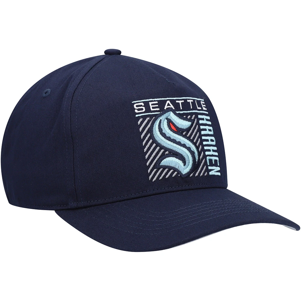 Casquette '47 Deep Sea Blue Seattle Kraken Reflex Hitch Snapback pour homme