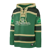 Men's '47  Kelly Green Seattle Kraken St. Patrick's Day McLucky Superior Lacer Pullover Hoodie