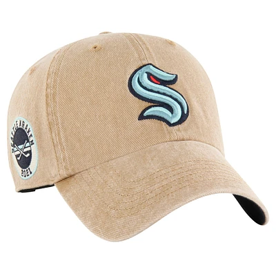 Men's '47 Khaki Seattle Kraken  Earldor Clean Up Adjustable Hat