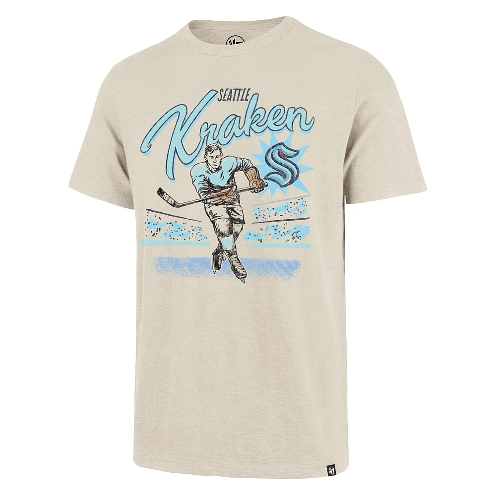 Men's '47  Natural Seattle Kraken Hockey Player Golden Age Scrum T-Shirt
