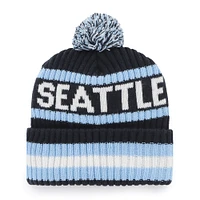 Bonnet en tricot à revers Seattle Kraken Bering '47 bleu marine pour homme avec pompon